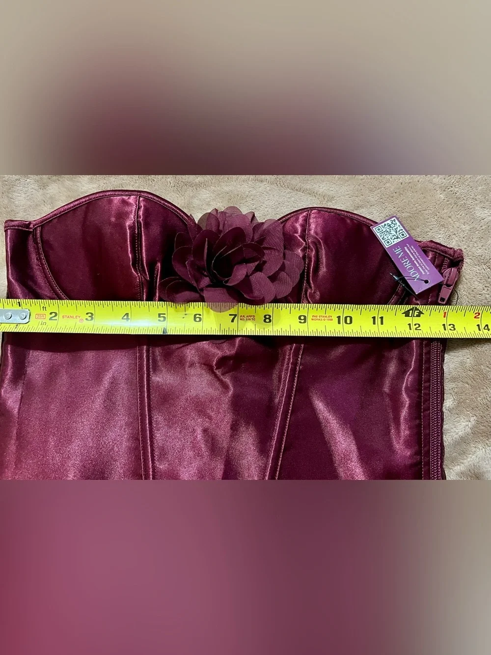 NWT  Adore Me Laurin Low Cut Corset Windor Wine - US Small